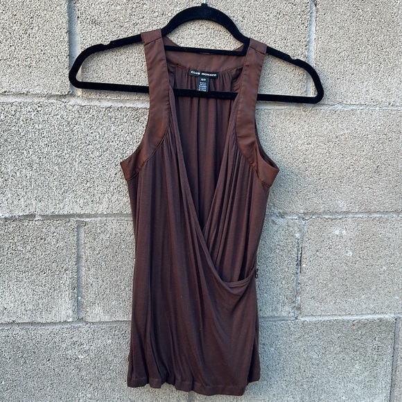 Club Monaco Brown Top With Belt size XS - Picture 3 of 6
